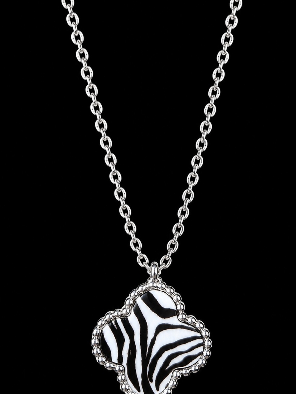Park Lane Icon Silver-Tone Zebra Necklace- Vaulted Piece